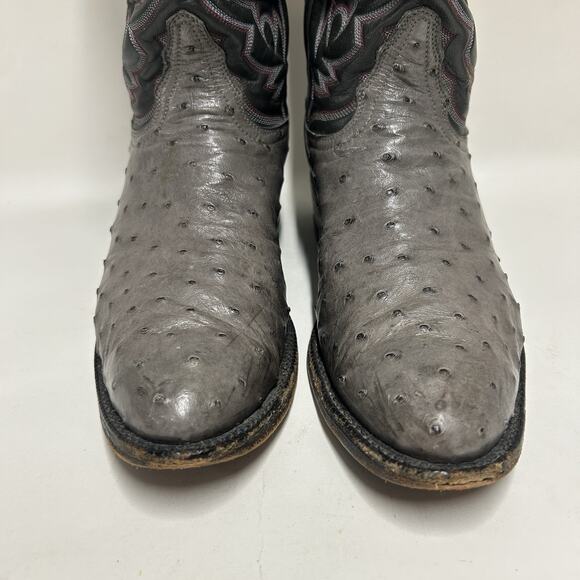 Tony Lama El Rey Gray Full Quill Ostrich Cowboy Boots main image 6